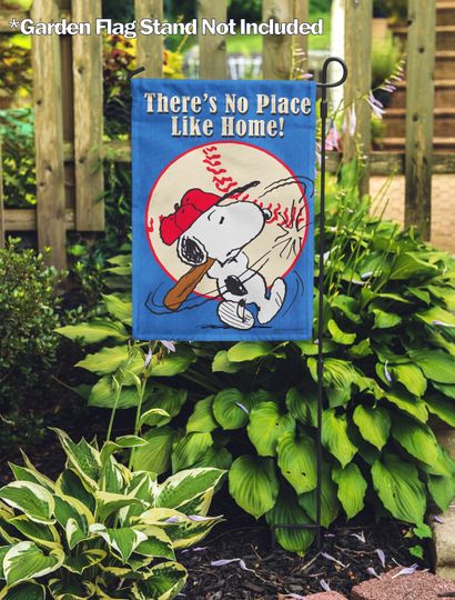PEANUTS, PEANUTS No Place Like Home Baseball Snoopy Garden Flag, Licensed PEANUTS, Sport, Baseball