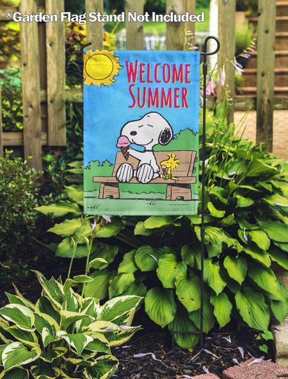 PEANUTS, PEANUTS Welcome Summer Snoopy & Woodstock  Garden Flag, Officially Licensed PEANUTS, Summer