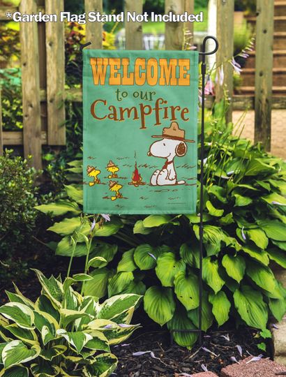 PEANUTS, PEANUTS Welcome to Our Campfire Snoopy  Garden Flag, Officially Licensed PEANUTS, Camping