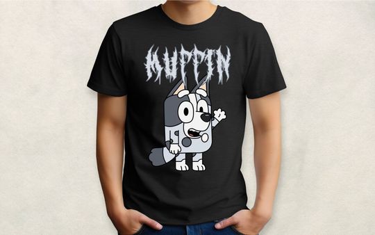 Muffin Metal Shirt, BlueyDad, Black Metal, Goth Disney, Deathmetal