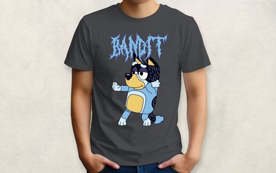 Bandit Metal Shirt, BlueyDad, Black Metal, Goth Disney, Deathmetal, Blegh