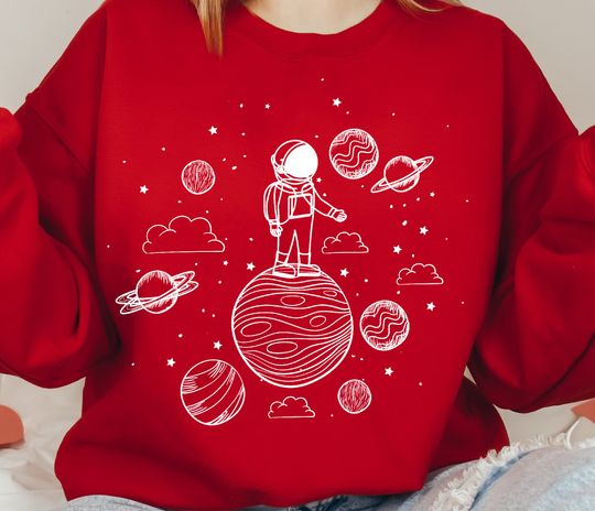 Womens Space Sweatshirt, Space Theme Birthday, Astronomy Shirt, Space Astronaut Crewneck
