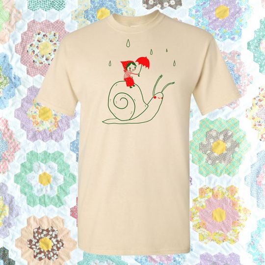 Little Red Riding Hood and Snail Shirt, Whimsical Fairy Tale Shirt