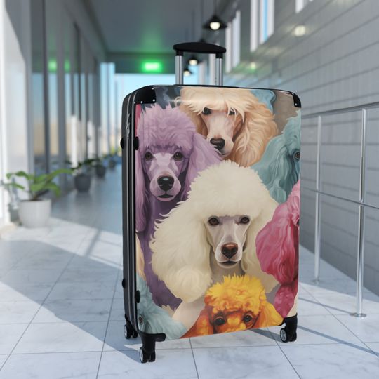 Colorful Poodles | Matching Suitcases | Carry On Luggage | Travel | Cute Suitcase | Carry-On Luggage | Matching Luggage | with wheel