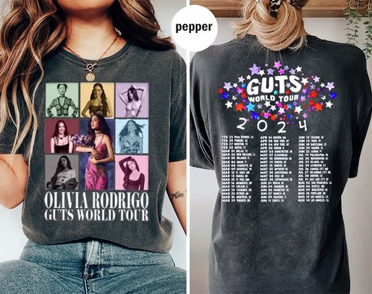 Vintage Olivia Guts Tour 2024 Shirt, Olivia New Album Guts Shirt, Olivia Track List Aesthetic Merch, Guts Tour 2024 Shirt, Sour Tour Tee