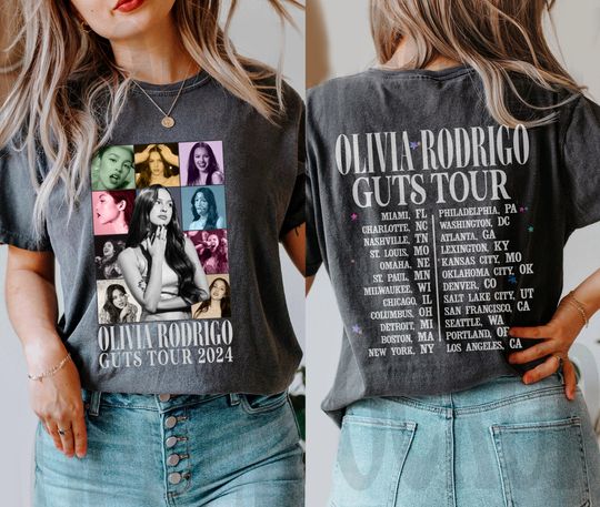 2 Sided Olivia Rodrigo Guts Tour 2024 Shirt, The Guts World Tour 2024 Shirt, Olivia Rodrigo Shirt, Olivia Rodrigo , 2024 Music Shirt.