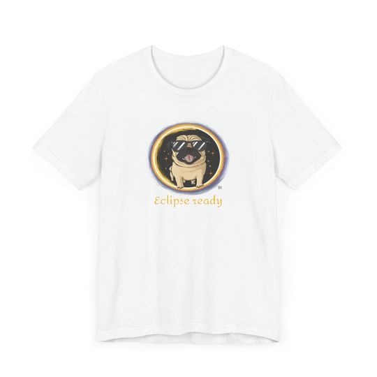 Solar Eclipse Pug with Dark Glasses T-shirt