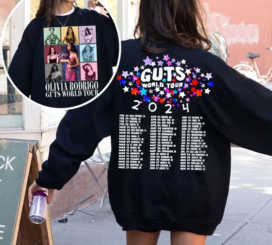 Vintage Olivia Guts Tour 2024 Shirt,Olivia New Album Guts Shirt,Olivia Track List Aesthetic Merch,Guts Tour 2024 Sweatshirt,Sour Tour merch