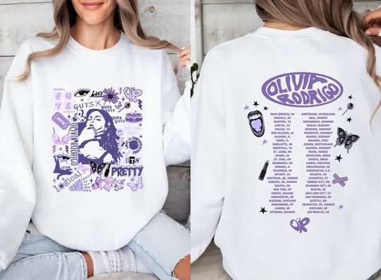 Olivia Guts Tour Shirt, Guts Tour 2024 Sweatshirt Shirt, 2024 Concert Shirt, Guts Tee, Olivia Bad Idea Right Shirt, Sour Tour merch, songs,