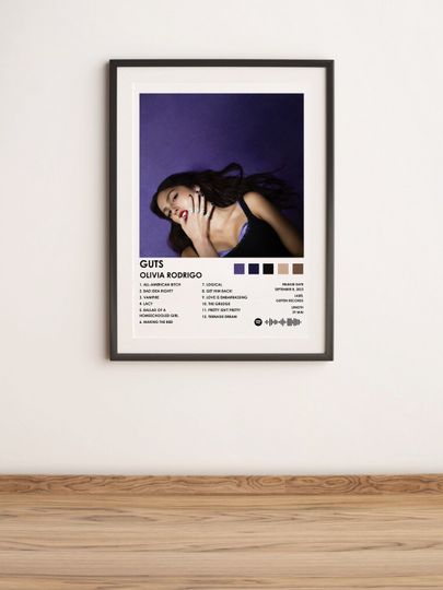 Olivia Rodrigo | Guts | Olivia Rodrigo Album  | Album Cover Poster |