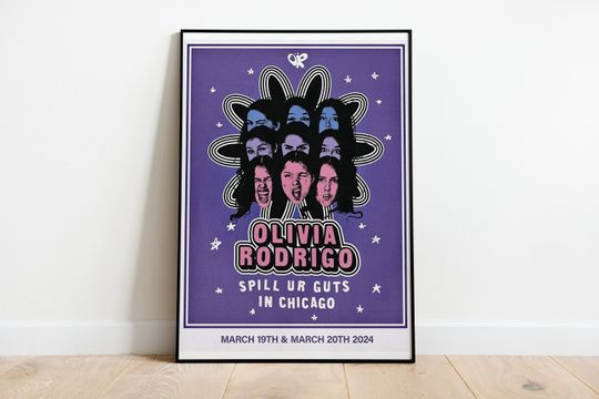 Olivia Rodrigo GUTS TOUR Chicago March 2024  EXCLUSIVE Poster