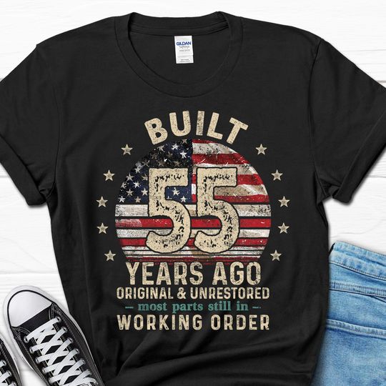 Built 55 Years Ago Shirt, Vintage 1969 Shirt, 55th Birthday Gift, Turning 55 Gift, Retro Classic T-Shirt for Him, Birthday Gift for Men