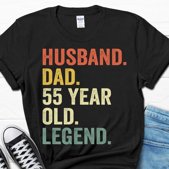 55th Birthday Gift for Men, Husband Dad 55 Year Old Legend Shirt, 55th Birthday Tee for Him, 55 Birthday Dad Gift, Husband 55 Bday T-shirt