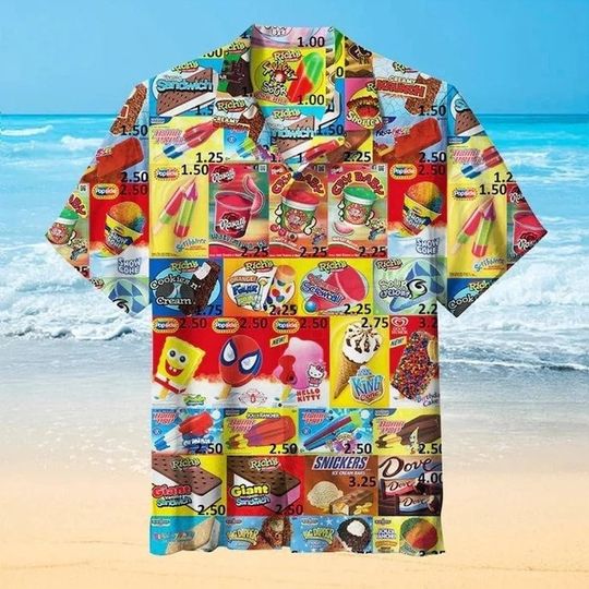 Hawaiian Shirt Summer,Hawaiian Shirt Ice Cream Hawaiian Shirts