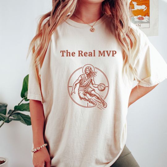 The Real MVP Funny Jesus Playing Basketball T-shirt, He is Risen Funny Easter Shirt of Jesus Playing Basketball, Weirdcore Clothing