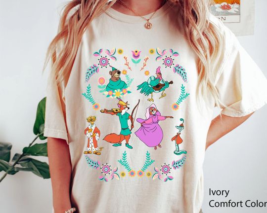 Disney Robin Hood Floral Folk Shirt