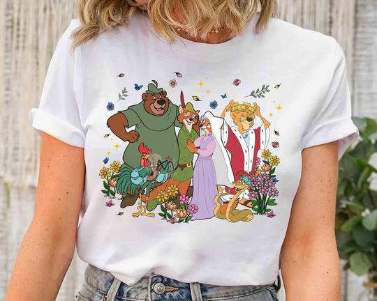 Disney Robin Hood Movie 1973 Floral Vintage T-shirt