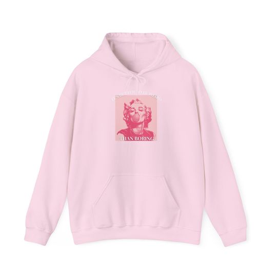 Handmade "It's Better to Be Weird" Hoodie - Vintage Pink