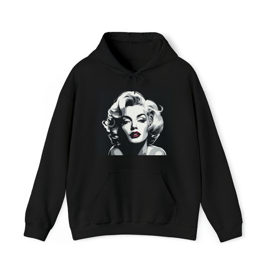 Marilyn Monroe Black Gildan Hooded Sweatshirt, Marilyn Hoody