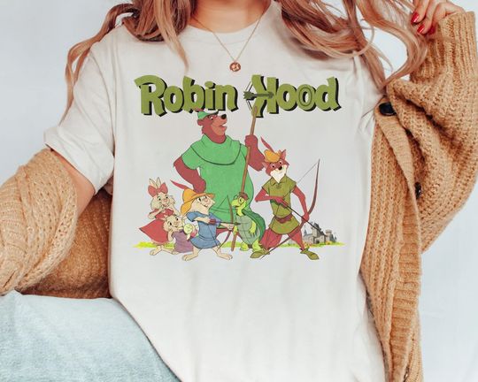 Disney Robin Hood Movie 1973 Characters Group Retro Shirt