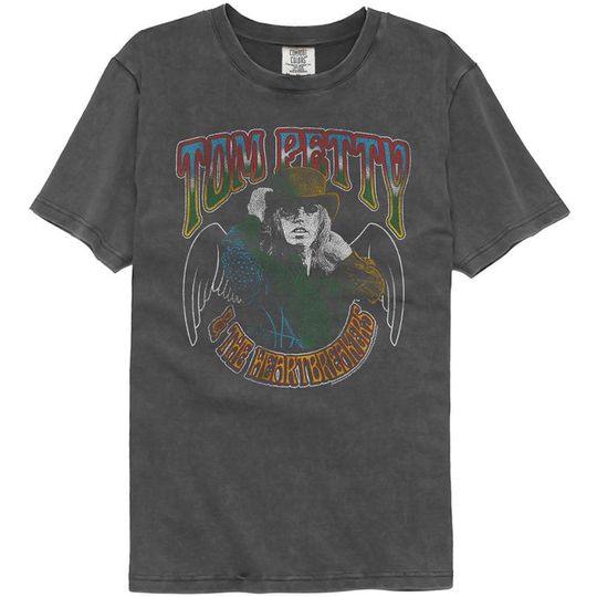 Tom Petty With Wings Washed Black T-Shirt