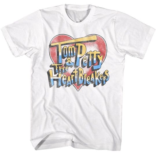 Tom Petty Heart And Logo White T-Shirt