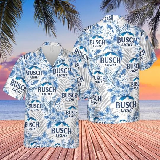 hawai shirt, Gift for Him, unisex hawai shirt, Vintage Hawaiian Shirt, Summer hawai,Light Beer Hawaiian Tshirt, Busch Latte Beer Button Up