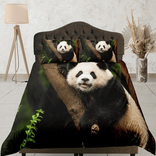 Panda Cute Animal , Nature Lover Bedroom Bedding Set