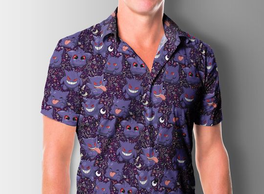 Gengar Pattern Hawaii Shirt, Tropical Beach Hawaii Shirt