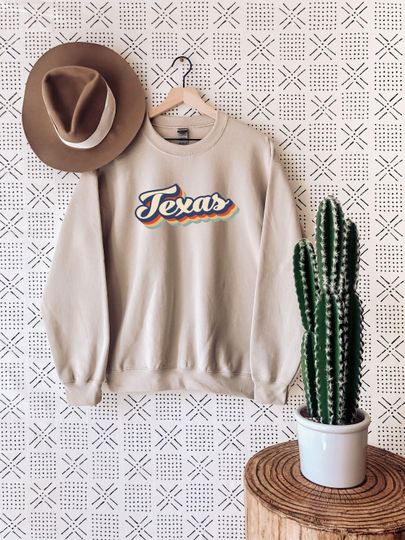 Retro Texas Sweatshirt,  Texas Sweatshirt,  Texas State Sweatshirt,  Texas Gift, State Sweatshirt, Vintage Sweatshirt