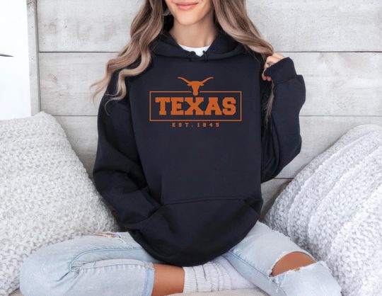 Texas Hoodie, Vintage Texas Unisex Hoodies, Texas Established 1845 Hoodie, Texas State Hooded Sweatshirt, Trendy Texas Hoodie, Texas Gift