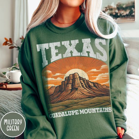 Texas Sweatshirt Texas Sweater Vintage Texas Shirt Guadalupe National Park Shirt Texas Gift Texas Lover Shirt Western Cowboy Sweatshirt