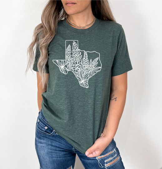 Texas Shirt, Texas State Shirt, Texan Shirt, Country Shirt Women, Bluebonnet Shirt, Texas Lover Shirt Gift for Texan, Gift for Country Lover