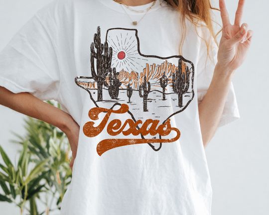 Texas Tee, Texas T-shirt, Texas Vintage Inspired  Cotton T-shirt, Desert Tee, Unisex Tee, Comfort Colors T-shirt