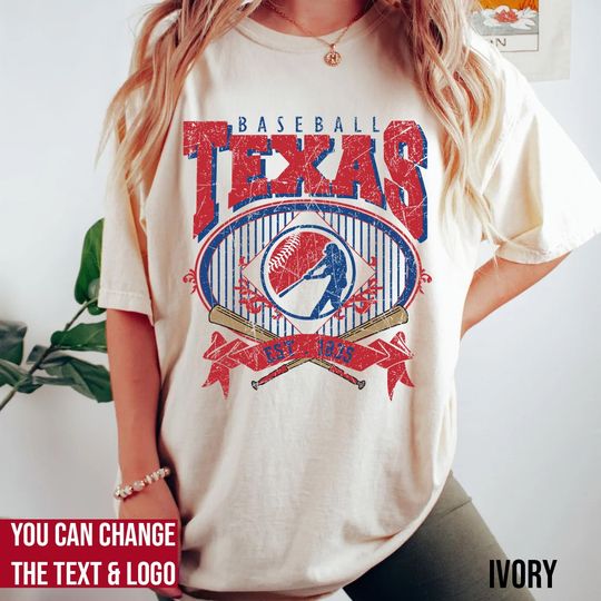 Comfort Colors Texas Baseball shirt, Texas Baseball Sweatshirt, Vintage Style Texas Baseball shirt, Texas Baseball Gift