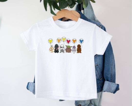 Funny Star Wars Shirt, Disney Shirt, Mickey Mouse Shirt, Balloon Shirt, Darth Vader Shirt, Baby Yoda Shirt, Star Wars Characters Shirt