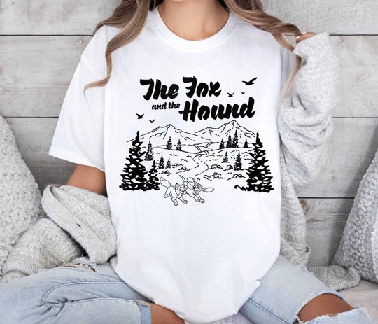 Vintage Tod & Copper The Fox and The Hound Forest Art Shirt, Disney Best Friend Shirt