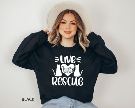 Live Love Rescue Sweatshirt, Rescue Dog Sweatshirt, Dog Mom Sweatshirt