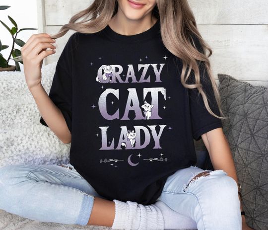 Retro Crazy Cat Lady Disney The Aristocats Shirt