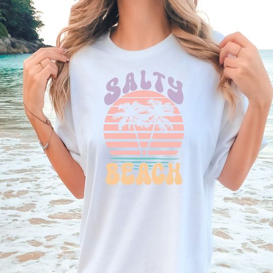 Salty Beach T-Shirt, Vintage-Inspired Summer Tee