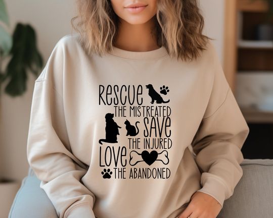 Save Animals Sweatshirt, Animal Rescue Sweatshirt, Dog Mom