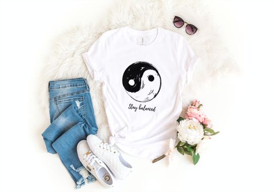 Yin Yang Stay Balanced, Organic T-Shirt, Tops, Tees