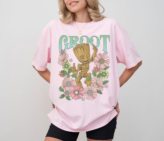Cute Groot Floral Dance Shirt, Disney Guardians Of The Galaxy Groot Shirt