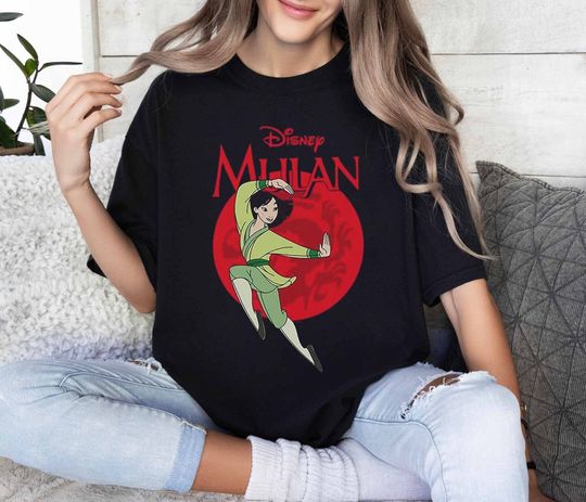 Vintage Disney Mulan Red Moon Shirt