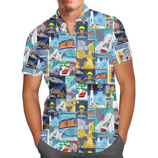 Tomorrowland Theme Park Inspired Disney Hawaiian Shirt