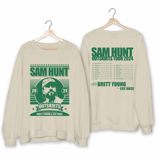 Sam Hunt 2024 Outskirts Tour Double Sided Sweatshirt, Sam Hunt Fan, Outskirts 2024 Concert Shirt