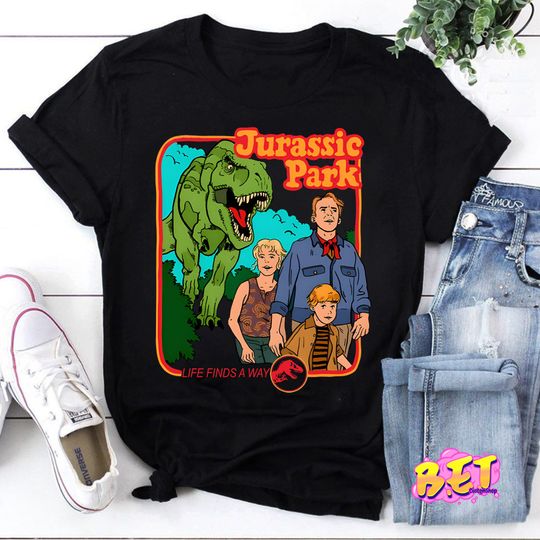 Life Finds A Way Sketch Jurassic Park Fanart T-Shirt, Dinosaur Shirt