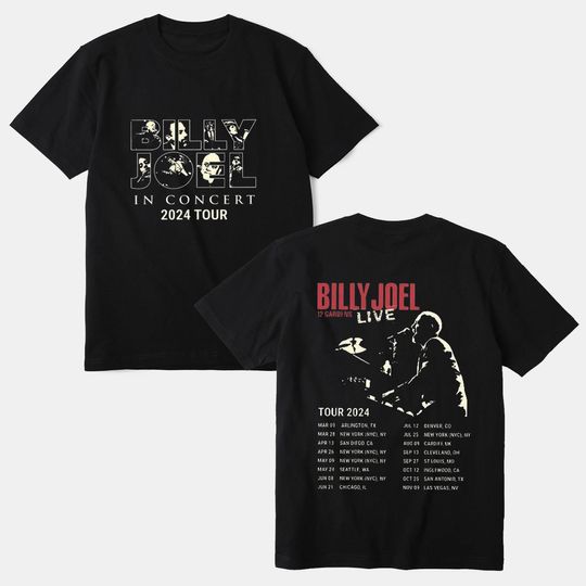 Live Concert Billy Joel In Music Tour 2024 Crewneck Short