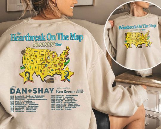Dan And Shay Tour Heartbreak On The Map 2024 Double Sided Sweatshirt