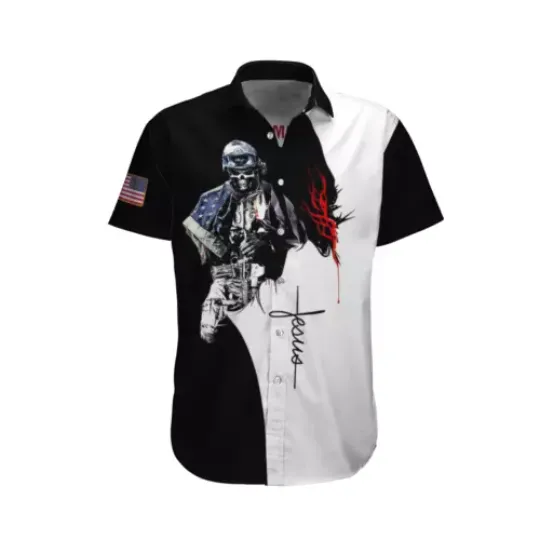 Proud Skull Empire With All Hawaiian, Summer Party Shirt, Buttom Down Shirt